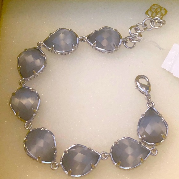 NWT Kendra Scott RARE & RETIRED Brynn Bracelet Slate & Silver So Beautiful! - Picture 13 of 14